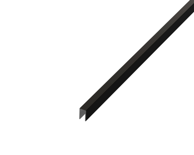 Profilo di raccordo a U in acciaio inox rettificato 2440 mm x 40 mm x 9 mm - nero opaco