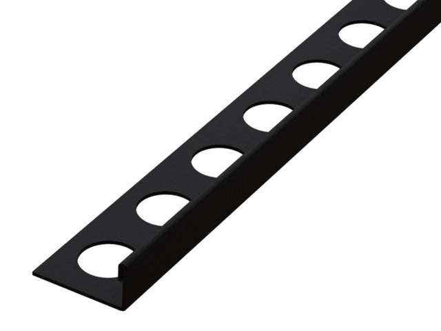 Profilo angolare J in acciaio inox per piastrelle 12 mm x 2700 mm - nero opaco