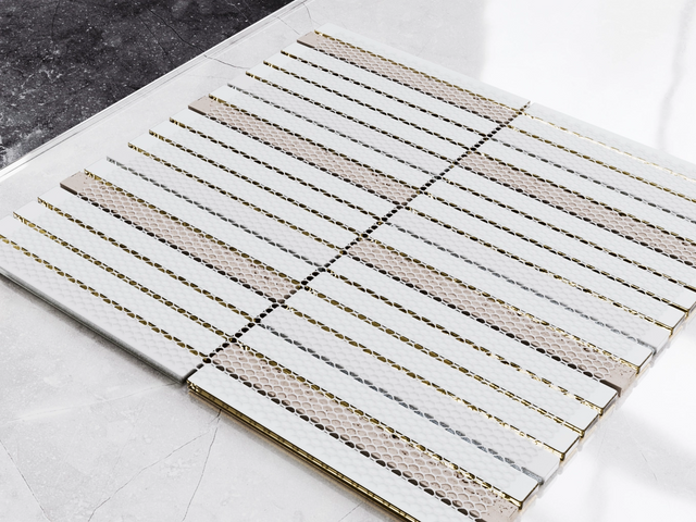 Mosaico in vetro su rete per bagno o cucina 30.5 cm x 29.5 cm - Egyptian Piano