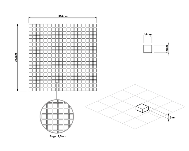 Mosaico su rete in vetro per bagno o cucina 30 cm x 30 cm - Minimalist