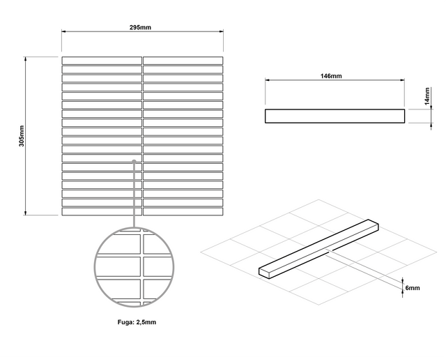 Mosaico in vetro su rete per bagno o cucina 30.5 cm x 29.5 cm - Egyptian Piano