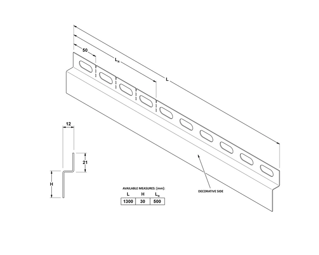 Perfil de ducha LC a suelo frontal - Negro mate RAL 9005