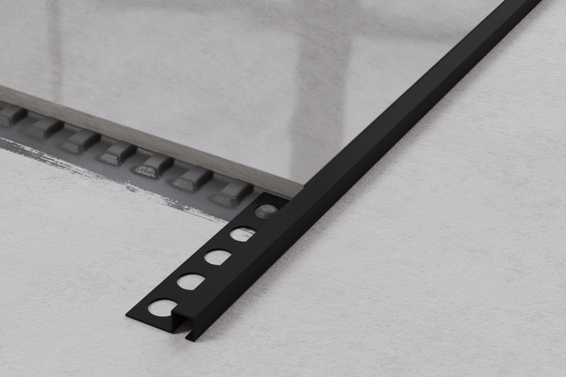 Q decorative corner profile in stainless steel - Black matte