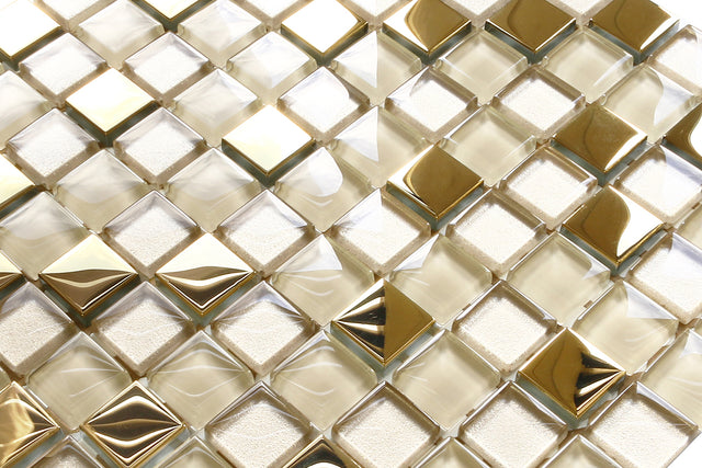 Mosaico in vetro su rete per bagno o cucina 30 cm x 30 cm - Calachari