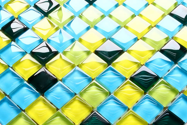 Mosaico in vetro su rete per bagno o cucina 30 cm x 30 cm - Lemon Tree