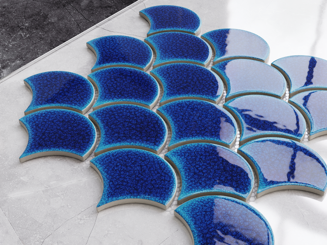 Mosaico in ceramica su rete per bagno o cucina 29 cm x 28.5 cm - Blue sky