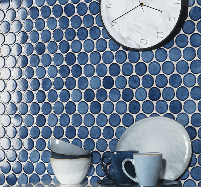 Mosaico in ceramica su rete per bagno o cucina 30.6 x 26.5 cm - Ocean Breeze