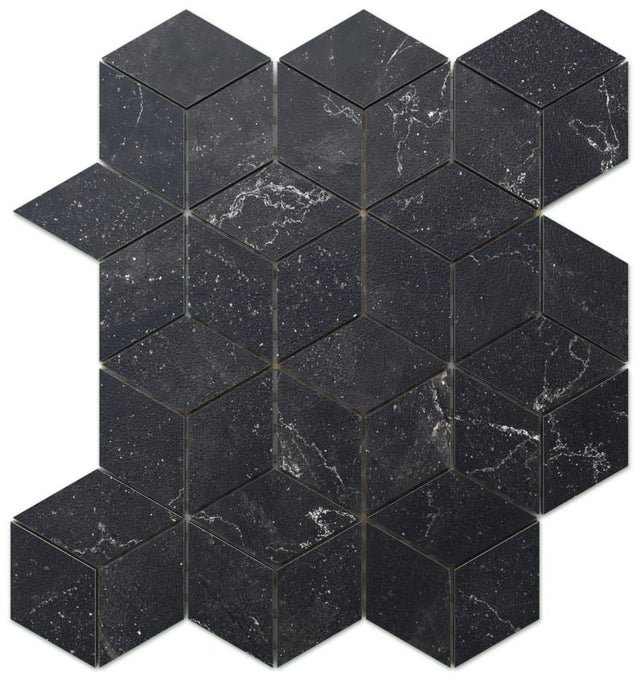 Mosaico in gres su rete per bagno o cucina 30.5 cm x 26.5 cm - Black cube