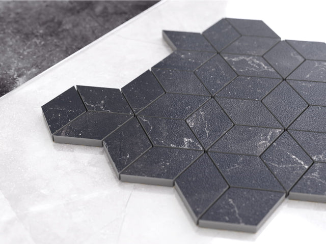 Mosaico in gres su rete per bagno o cucina 30.5 cm x 26.5 cm - Black cube