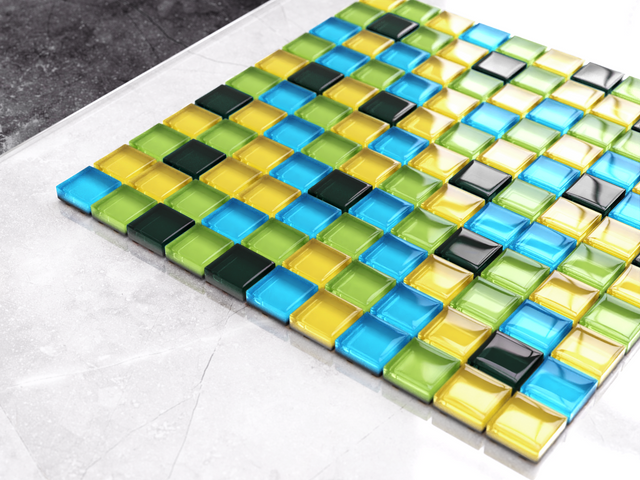 Glass mosaic on mesh for bathroom or kitchen 30 x 30 cm - Lemon Tree