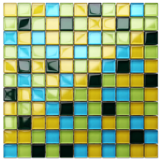 Glass mosaic on mesh for bathroom or kitchen 30 x 30 cm - Lemon Tree